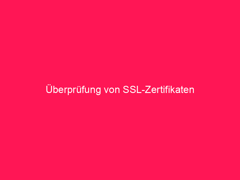 Überprüfung von SSL-Zertifikaten | conzept 16 Blog
